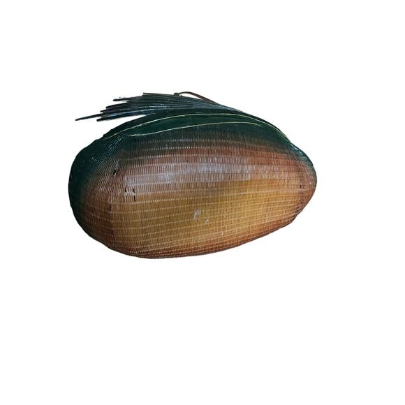 Vintage‎ Rattan Green Goose Basket - Picture 4 of 6